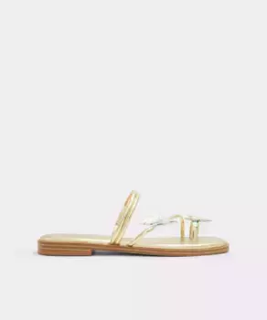 Женские босоножки на плоской подошве с квадратным носком Aldo, золотой