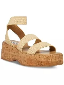 Женские босоножки на плоской подошве с поясом и щиколоткой Steve Madden, цвет raffia