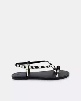 Женские босоножки на плоской подошве с принтом зебры Tintoretto, белый