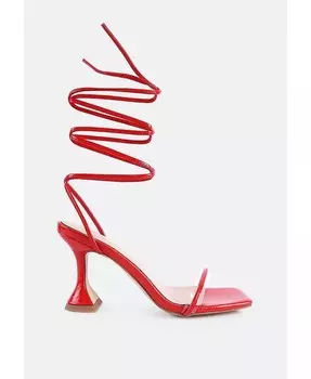 Женские босоножки на шнуровке на каблуке Biten Berry London Rag, красный