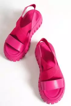 Женские босоножки на танкетке Capone с круглым носком и перекрестной резинкой на подошве Trak, цвета фуксии Capone Outfitters, розовый