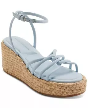 Женские босоножки на танкетке Cyrilla с ремешками на платформе DKNY, синий