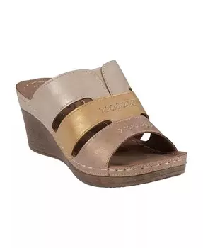 Женские босоножки на танкетке Delores с тройными ремешками GC Shoes, мультиколор