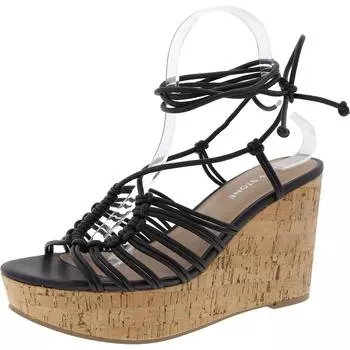 Женские босоножки на танкетке из искусственной кожи с ремешками Sun + Stone, черный