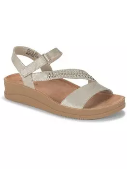 Женские босоножки на танкетке из искусственной замши с открытой пяткой Baretraps, цвет champagne