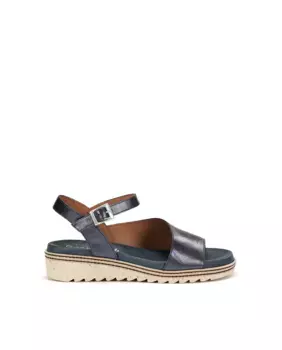 Женские босоножки на танкетке из кожи Dorking, синий