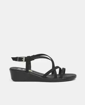 Женские босоножки на танкетке из нубука с соответствующими кристаллами 24HRS, красный