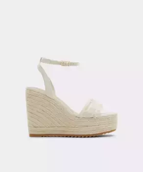 Женские босоножки на танкетке из текстиля с квадратным носком Aldo, белый
