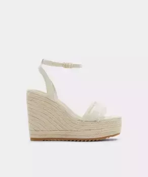 Женские босоножки на танкетке из текстиля с квадратным носком Aldo, белый