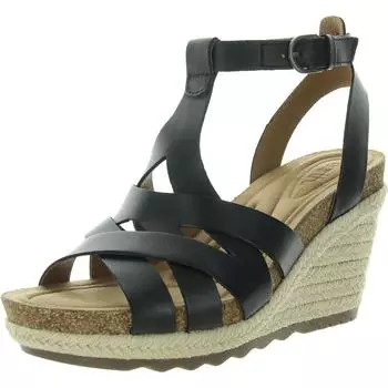 Женские босоножки на танкетке Malera с ремешком на щиколотке Earth, черный