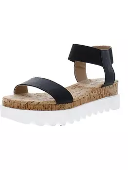 Женские босоножки на танкетке Melanyy без шнурков с открытым носком Sun + Stone, черный