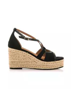 Женские босоножки на танкетке на подошве из рафии Mariamare, черный