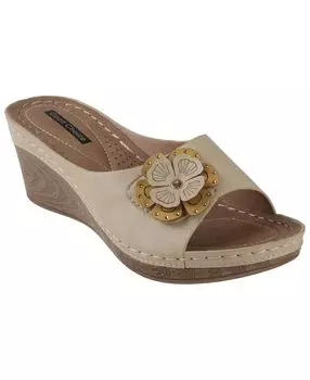 Женские босоножки на танкетке с цветочным узором Неаполь GC Shoes