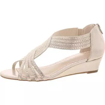 Женские босоножки на танкетке с декоративным узором Charter Club, цвет platino