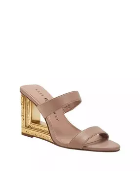 Женские босоножки на танкетке с двумя ремешками в обрамлении Katy Perry, коричневый