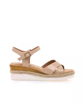 Женские босоножки на танкетке с крестообразным верхом Mustang, цвет Rosa