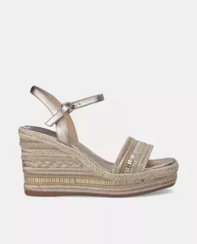 Женские босоножки на танкетке с квадратным носком и застежкой-пряжкой Alma en Pena, коричневый