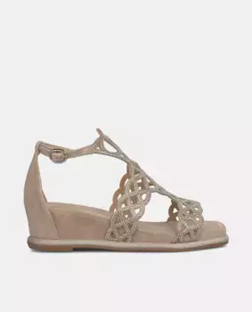 Женские босоножки на танкетке с квадратным носком и застежкой-пряжкой Alma en Pena, бежевый