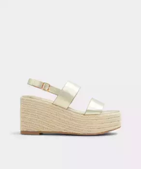 Женские босоножки на танкетке с квадратным носком Aldo, золотой