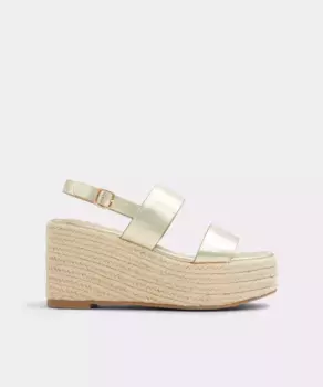 Женские босоножки на танкетке с квадратным носком Aldo, золото