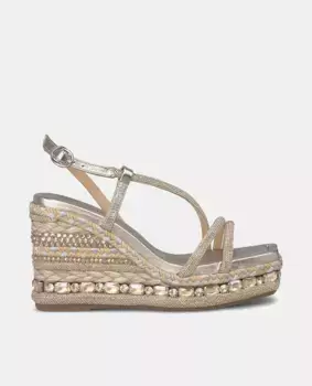 Женские босоножки на танкетке с квадратным носком и отделкой стразами Alma en Pena, коричневый