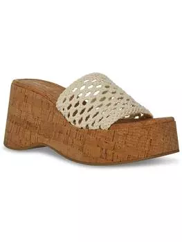 Женские босоножки на танкетке с квадратным носком ZAHARRA Madden Girl, цвет natural