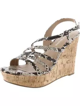 Женские босоножки на танкетке с открытой пяткой Natasha Sun + Stone, цвет ivory snake