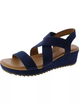 Женские босоножки на танкетке с открытым носком и ремешком на щиколотке Lucille 7 Easy Spirit, темно-синий