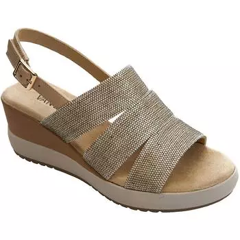 Женские босоножки на танкетке с открытым носком Cleon VANELi, коричневый