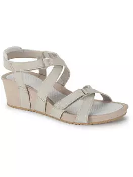 Женские босоножки на танкетке с ремешками из искусственной замши Raquel Baretraps, серо-коричневый