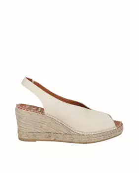 Женские босоножки на танкетке с V-образным вырезом Viguera, цвет Crema