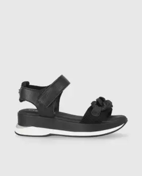 Женские босоножки на танкетке с застежкой на липучке и круглым носком Chika10, черный