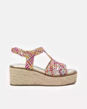 Женские босоножки на танкетке с застежкой-пряжкой Xti, фуксия