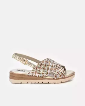 Женские босоножки на танкетке с застежкой-пряжкой Xti, золотой