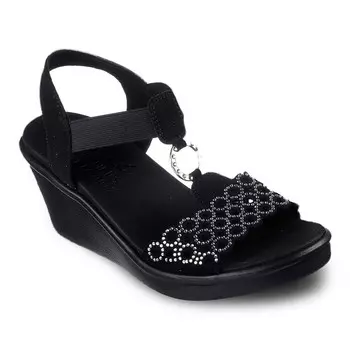 Женские босоножки на танкетке Skechers Cali Rumble On Queen B2, цвет Black Silver
