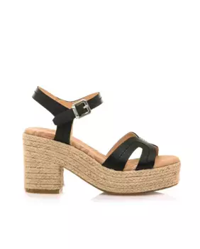 Женские босоножки на высоком каблуке на кожаной подошве Mustang, черный