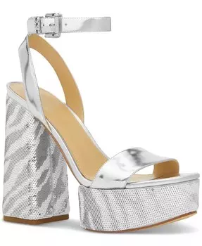 Женские босоножки на высоком каблуке на платформе с пайетками Ashton Zebra Michael Kors, оранжевый