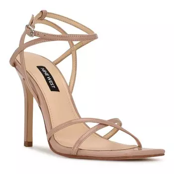 Женские босоножки на высоком каблуке Nine West Tidle, цвет Light Natural Patent