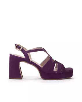Женские босоножки на высоком каблуке с платформой и блестящей пряжкой Pedro Miralles, сиреневый