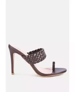 Женские босоножки на высоком каблуке с плетеными ремешками High Perks London Rag, коричневый