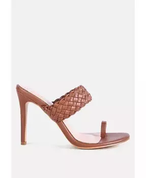 Женские босоножки на высоком каблуке с плетеными ремешками High Perks London Rag, бежевый