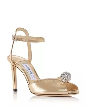 Женские босоножки на высоком каблуке с украшением Sacora 85 Jimmy Choo