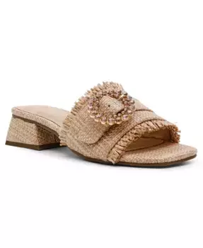 Женские босоножки Nahla на устойчивом каблуке с декоративной пряжкой Anne Klein, коричневый/бежевый