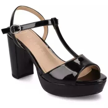 Женские босоножки Nalie на платформе с Т-образным ремешком Journee, цвет patent black