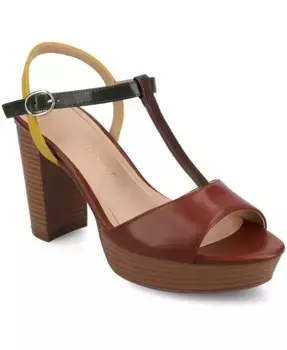 Женские босоножки Nalie на платформе с Т-образным ремешком Journee Collection, мультиколор