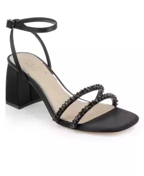 Женские босоножки Nella на устойчивом каблуке Jewel Badgley Mischka, черный