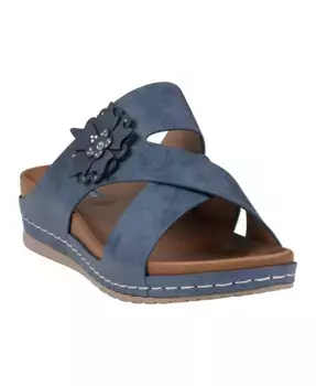 Женские босоножки Nessie Flower на платформе GC Shoes, синий