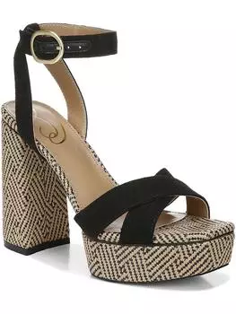 Женские босоножки Nolita на платформе с ремешком на щиколотке и перекрещивающимися ремешками Sam Edelman, цвет black linen