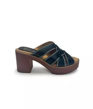 Женские босоножки Norwood Leather Heeled Sandals черного цвета Sbicca
