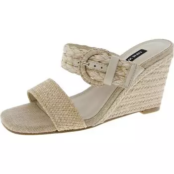 Женские босоножки Novalie 3 на соломенной танкетке с пряжкой Nine West, цвет light natural